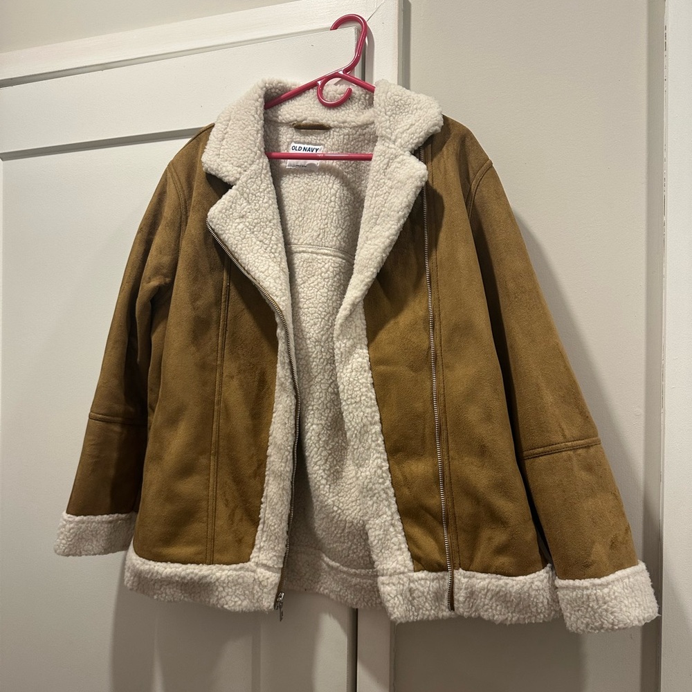 Brown and Cream Shearling Jacket